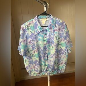 Vintage 80s floral blouse Size 20